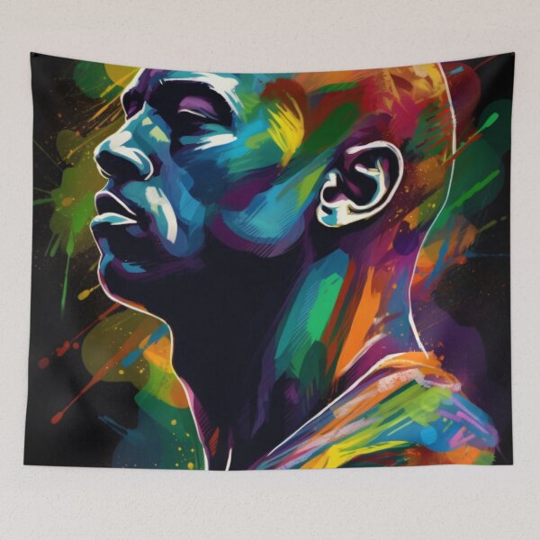Item preview, Michael Jordan Color explosion Profile designed and sold by DeMuurdecoratie.