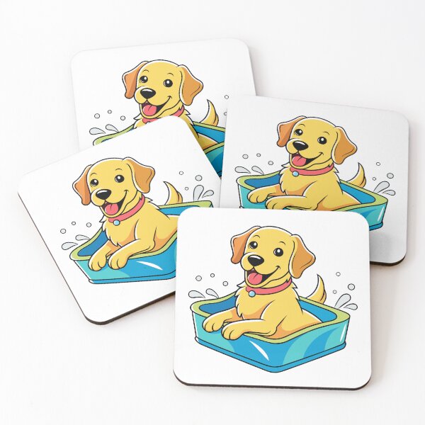 Item preview, Joyful Labrador Retriever Splashing in Pool Art designed and sold by iwcus.