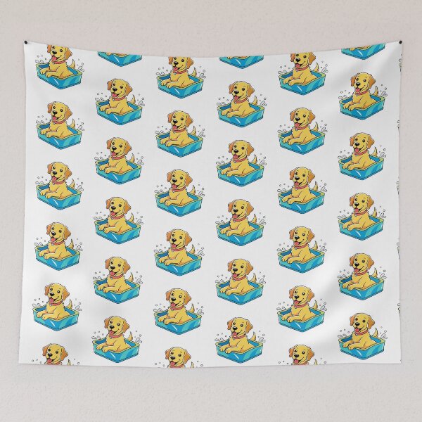 Item preview, Joyful Labrador Retriever Splashing in Pool Art designed and sold by iwcus.