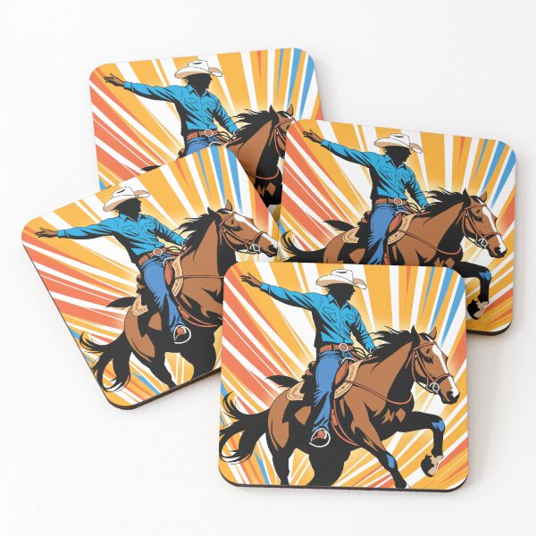 Item preview, Wild Ride: Abstract Pop Art Cowboy on Bucking Bronco designed and sold by ZipperDragon88.