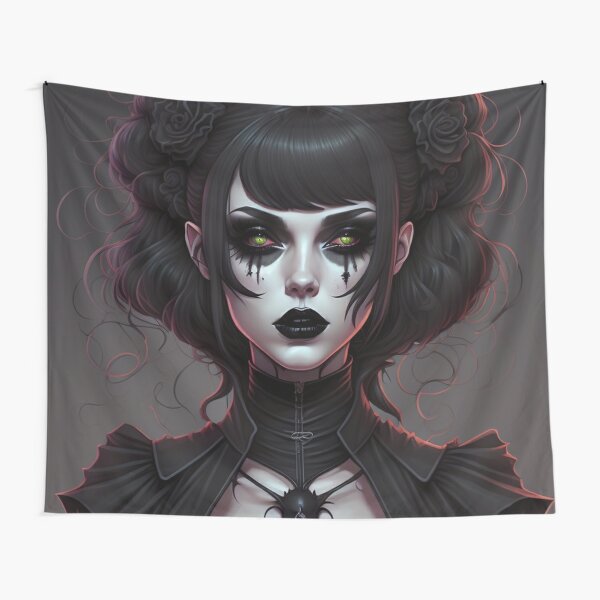 Anime gothic punk girl, emo girl - Emo Girl - Tapestry