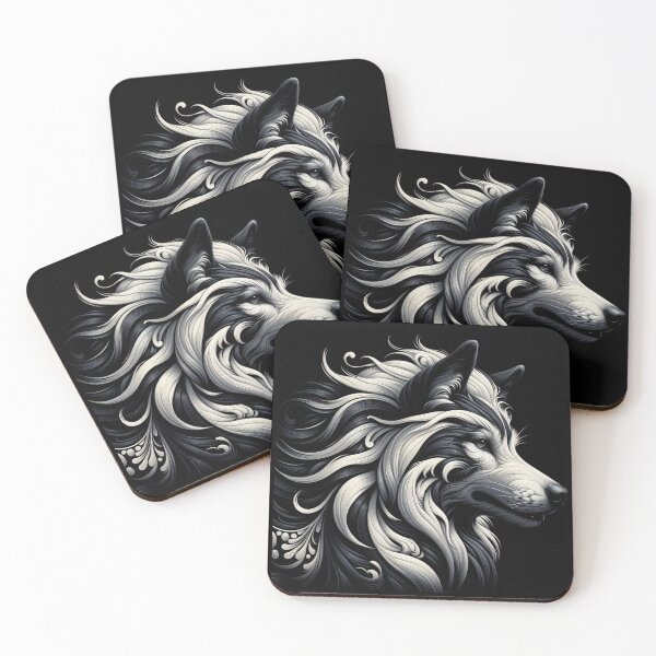 Item preview, Majestic Wolf, Black & White Art  designed and sold by AnalajiaDesigns.