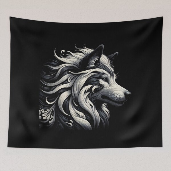 Item preview, Majestic Wolf, Black & White Art  designed and sold by AnalajiaDesigns.