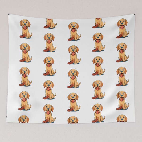 Item preview, Mischievous Labrador Retriever with Chewed Shoe designed and sold by iwcus.
