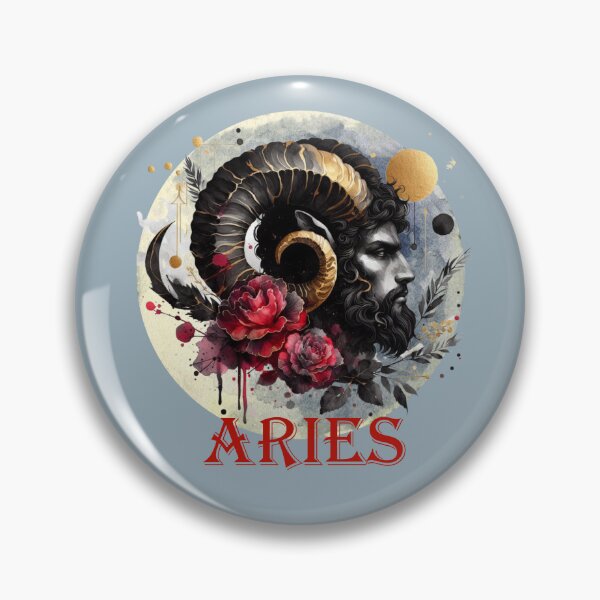 Item preview, Aries Man Rams Head with Red Roses designed and sold by Kjahli.