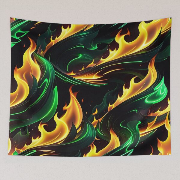 Item preview, Abstract Green Fire Pattern designed and sold by TheArtOfPat.