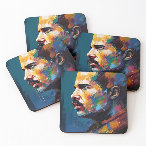 Item preview, Freddie Mercury Vibrant Abstract Portrait designed and sold by DeMuurdecoratie.
