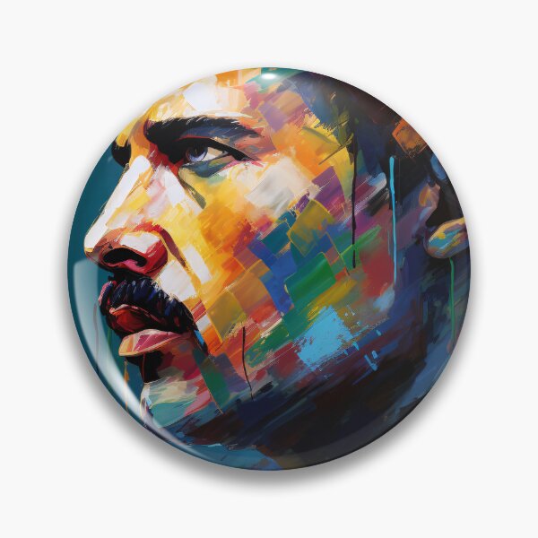Item preview, Freddie Mercury Vibrant Abstract Portrait designed and sold by DeMuurdecoratie.