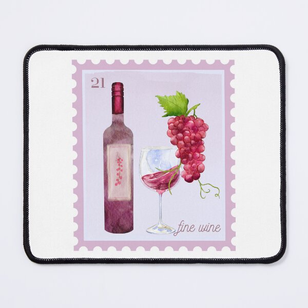 Item preview, Fine Wine Watercolor Postage Stamp  designed and sold by CraftCartelArt.