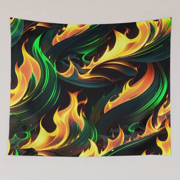 Item preview, Abstract Green Fire Pattern designed and sold by TheArtOfPat.