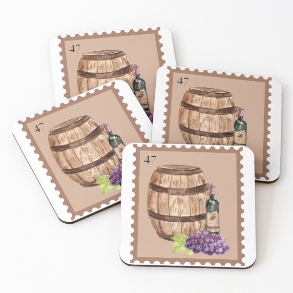 Item preview, Grape Wine Barrel Watercolor Postage Stamp  designed and sold by CraftCartelArt.