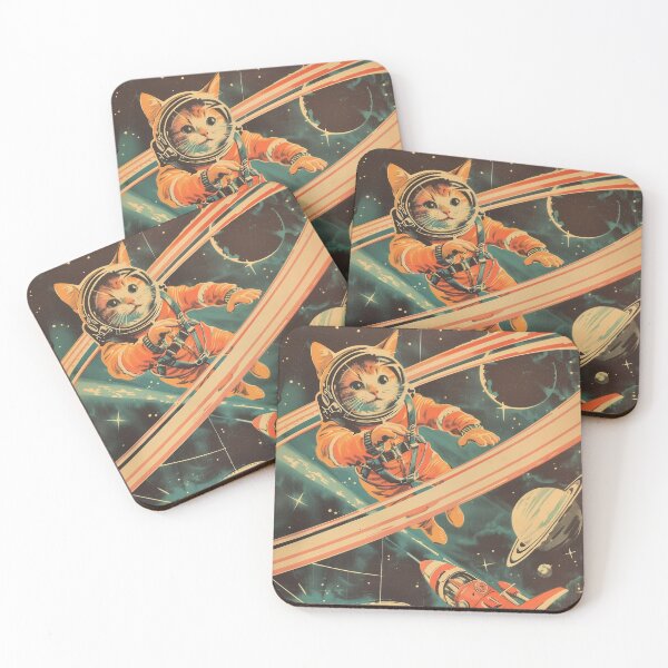 Item preview, Cat in astronaut suit floating in zero gravity designed and sold by evk-art.