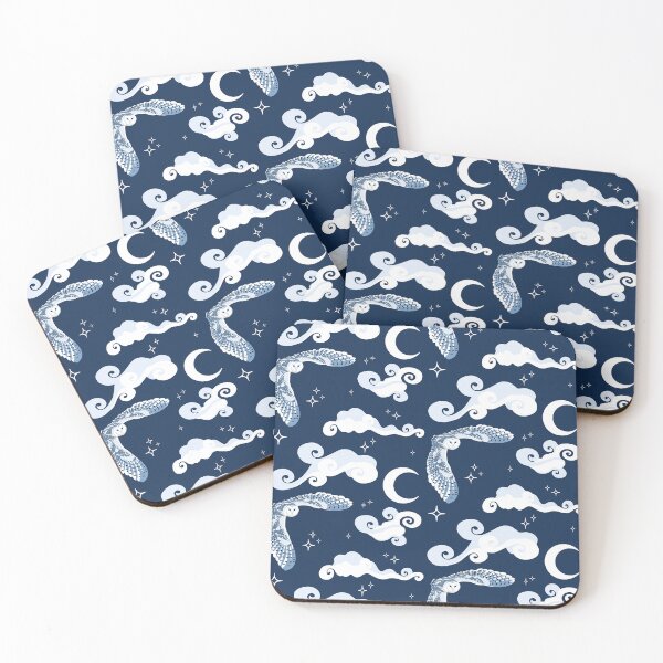 Item preview, Snowy owls flying through the night sky designed and sold by sheena lange.