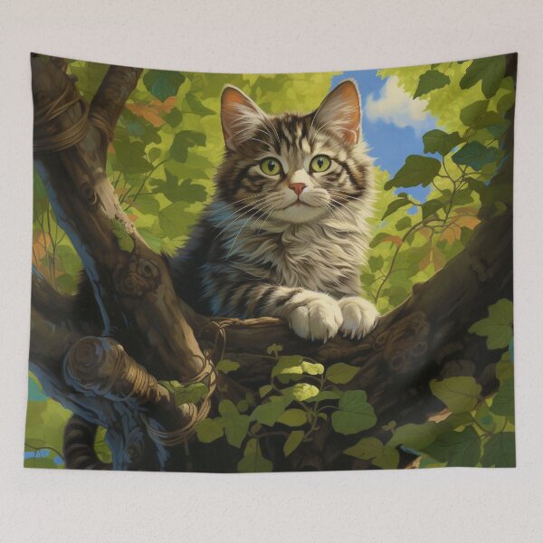 Item preview, Cat Resting in Tree designed and sold by Myra365Art.
