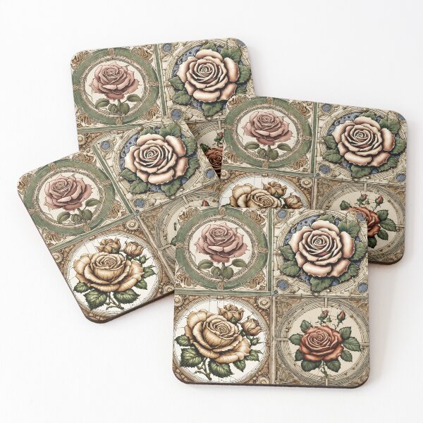 Item preview, Rose Tiles designed and sold by thecrunchyflea.