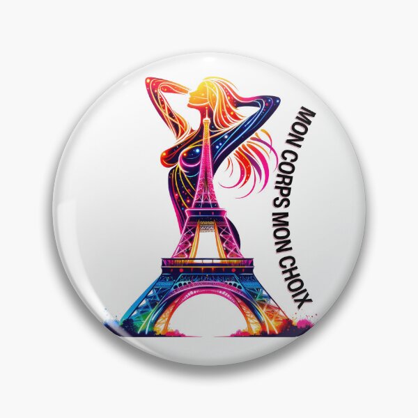 Item preview, Neon Eiffel Women's Rights Triumph Mon Corps Mon Choix designed and sold by MidModMaison.