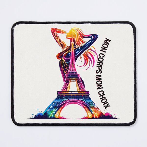 Item preview, Neon Eiffel Women's Rights Triumph Mon Corps Mon Choix designed and sold by MidModMaison.