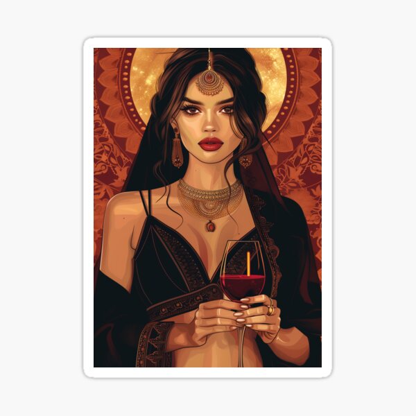 Item preview, Modern Indian Woman Drinking Art designed and sold by Rockwpapart.