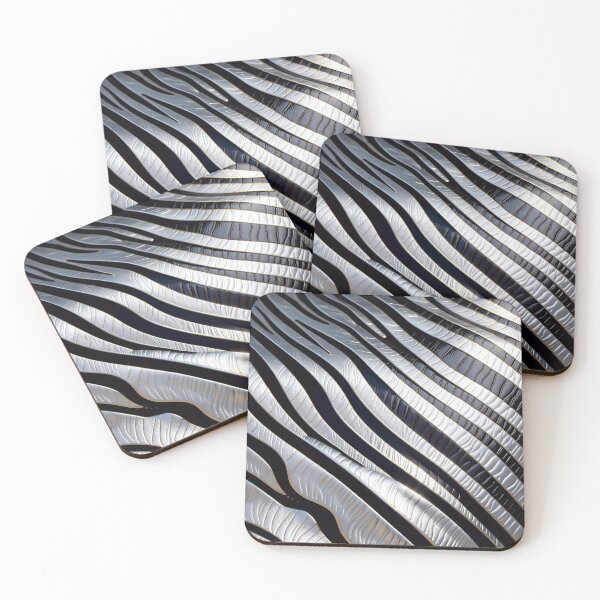 Item preview, Abstract Silver Zebra Skin Pattern designed and sold by TheArtOfPat.