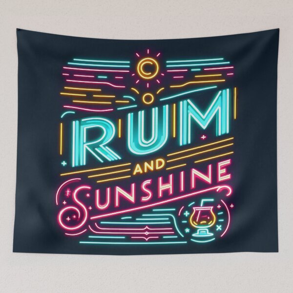 Item preview, Rum and Sunshine, typography, retro designed and sold by maxmaj.