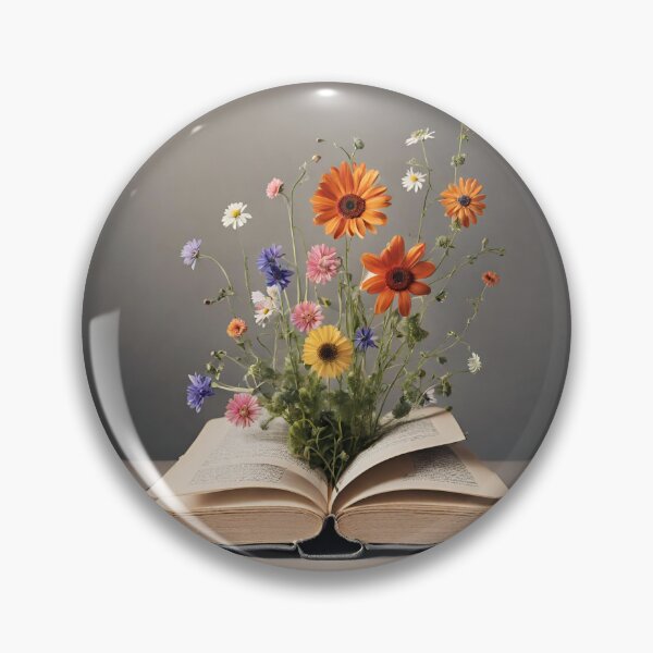 Item preview, flowers growing from book .cool .gray designed and sold by Minibubb.