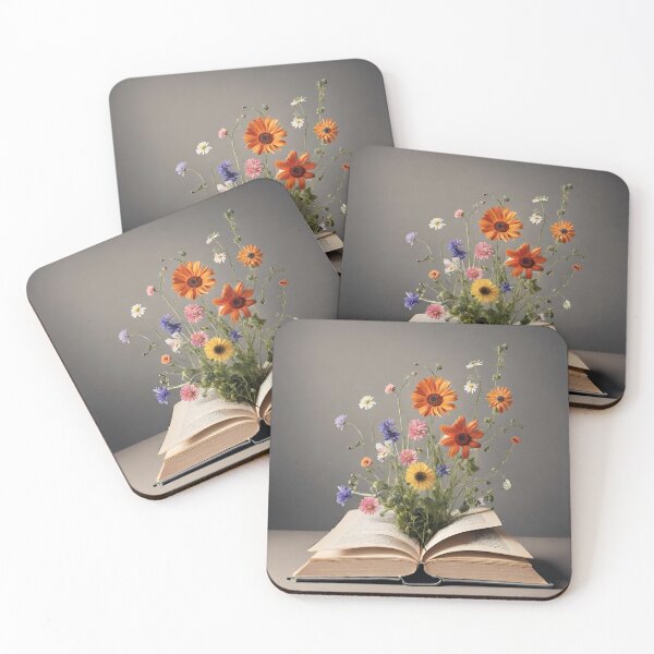 Item preview, flowers growing from book .cool .gray designed and sold by Minibubb.