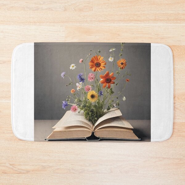 Item preview, flowers growing from book .cool .gray designed and sold by Minibubb.