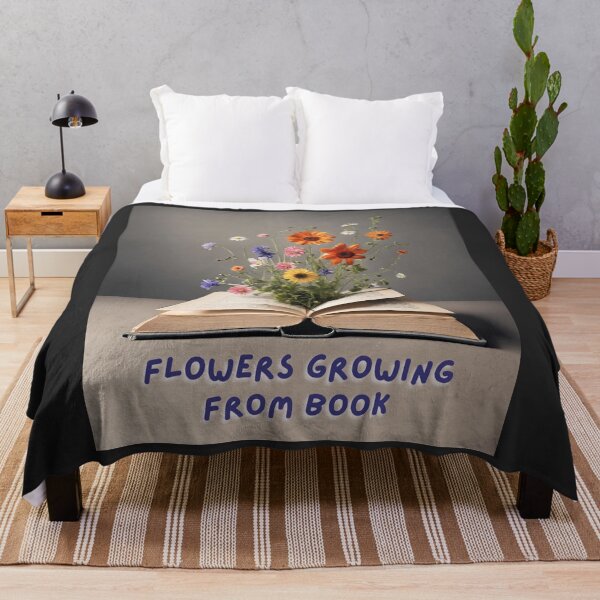 Item preview, flowers growing from book .cool .gray designed and sold by Minibubb.