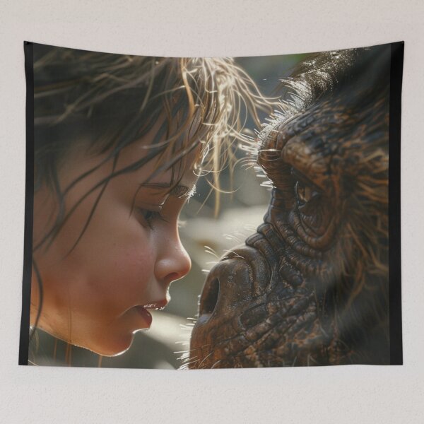 Item preview, Thought Provoking-Child Facing Wild Animal C168-2 designed and sold by MPCFICTION.