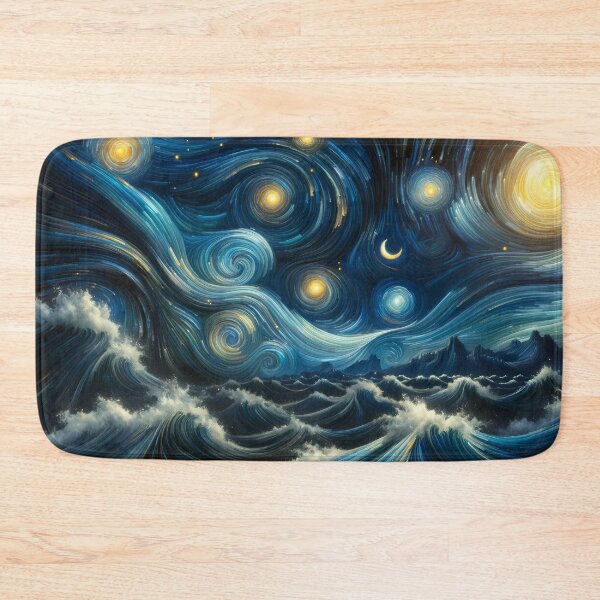 Item preview, Starry Night Ocean Swirls designed and sold by JuniperFinch.