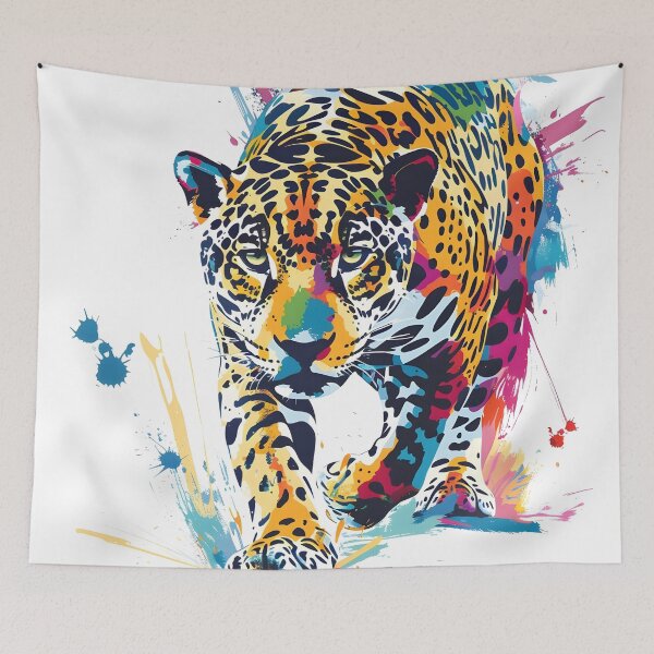 Item preview, Colorful paint splatter leopard print designed and sold by dcrc.