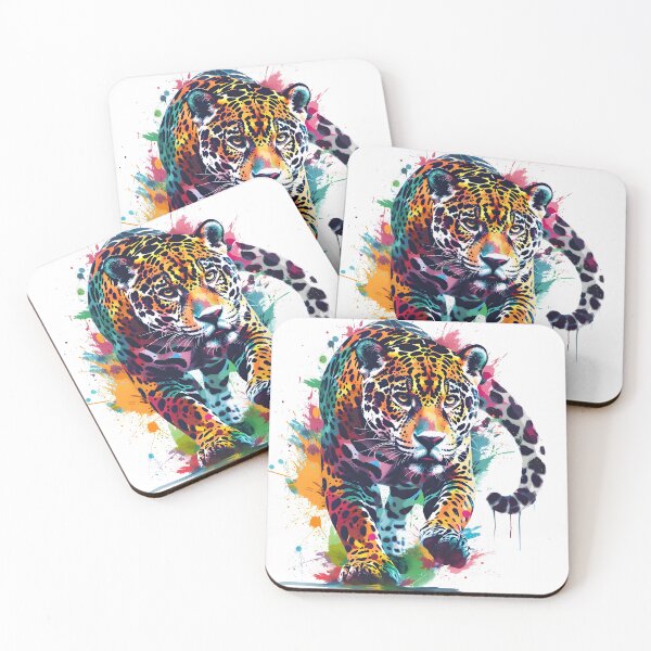 Item preview, colorful paint splatter leopard print designed and sold by dcrc.
