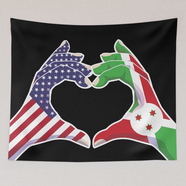 Item preview, Burundi Burundian USA United States American America Love Heart Peace designed and sold by FlagX.