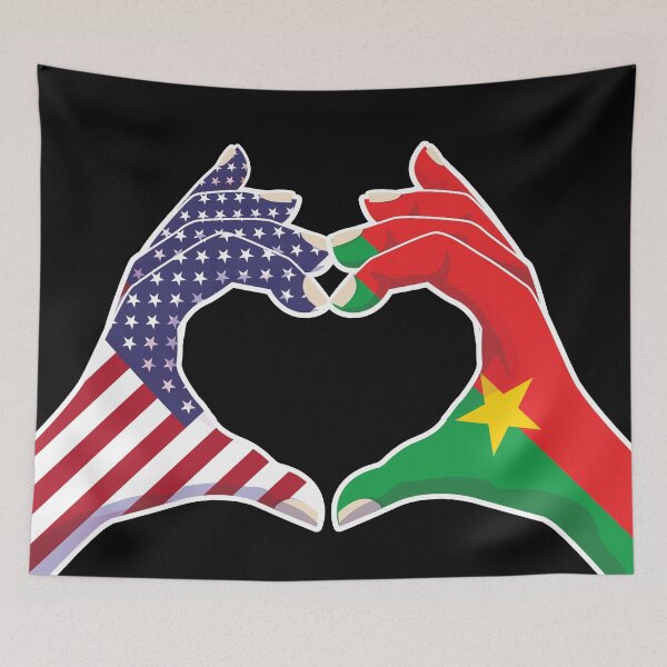 Item preview, Burkinabe Burkina Faso USA United States American America Love Heart Peace designed and sold by FlagX.