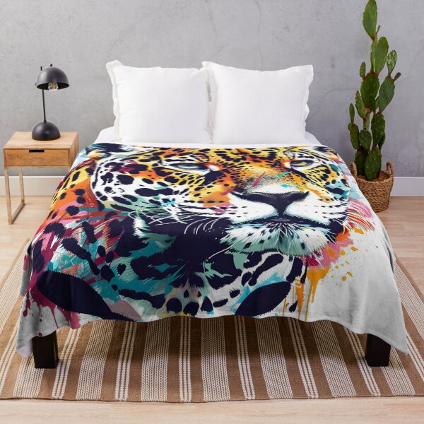 Item preview, colorful paint splatter leopard print designed and sold by dcrc.