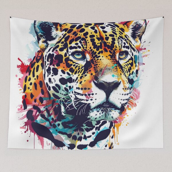 Item preview, colorful paint splatter leopard print designed and sold by dcrc.