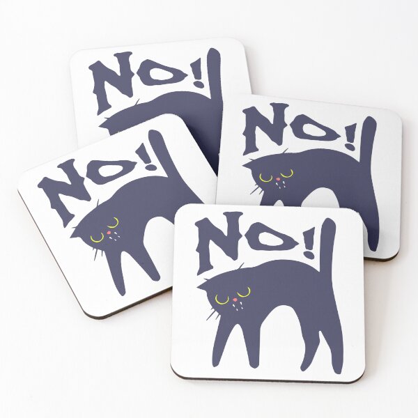 Item preview, No! Black Cat  / Cat Funny Print designed and sold by Thehatinthecat.