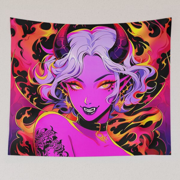 Item preview, Neon Inferno Sultry Seductive Succubus Anime Girl designed and sold by bubblegoth.