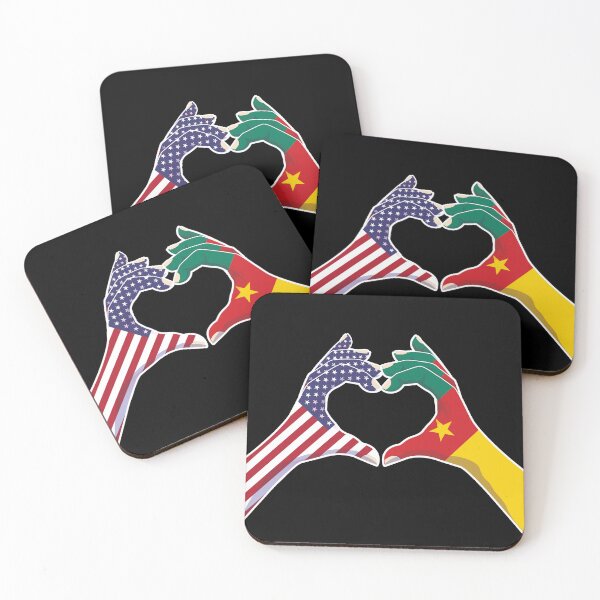 Item preview, Cameroon Cameroonian USA United States American America Love Heart Peace designed and sold by FlagX.