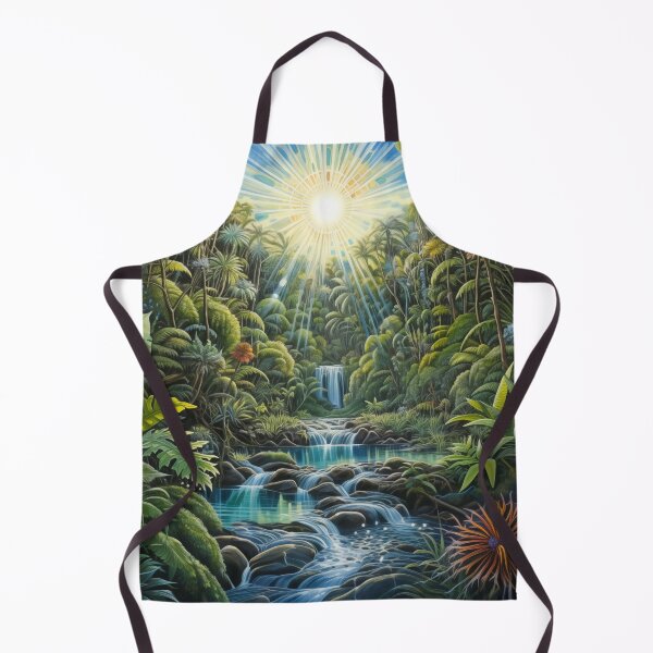 Artikelvorschau, Fantasy-Buschszene mit Wasserfällen. entworfen und verkauft von ArtbyJanineTate.