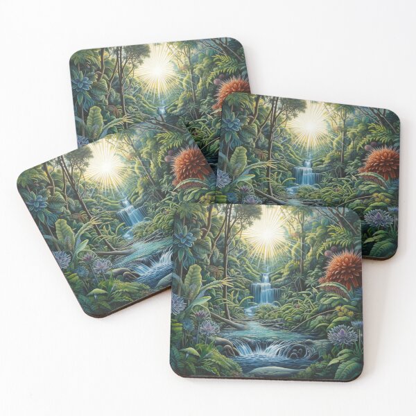 Item preview, Fantasy bush scene with waterfalls-2 designed and sold by ArtbyJanineTate.