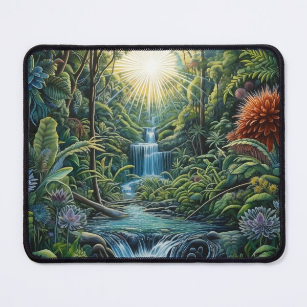 Item preview, Fantasy bush scene with waterfalls-2 designed and sold by ArtbyJanineTate.