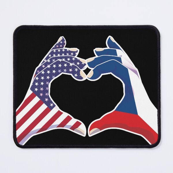 Item preview, Czech Republic USA United States American America Love Heart Peace designed and sold by FlagX.