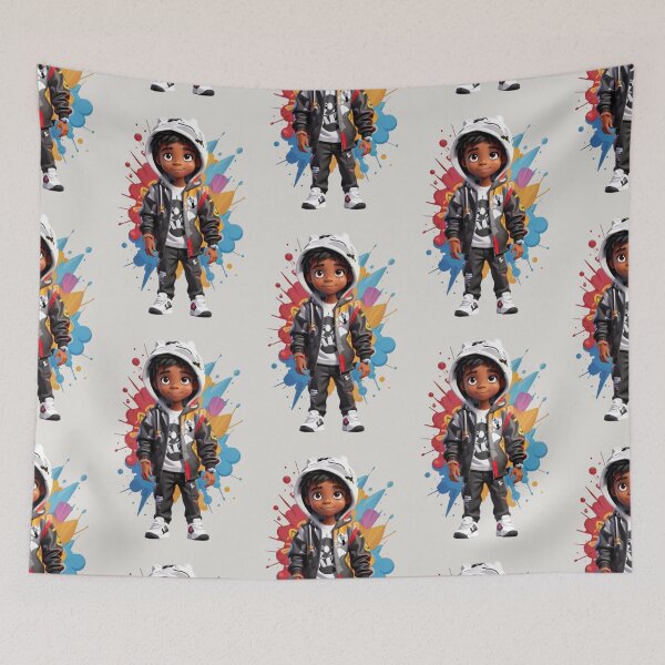 Item preview, Chibi Street: Black Boy's Graffiti Adventure.Hooded Artistry: Little Black Boy's Graffiti Story designed and sold by AdesignTEE.