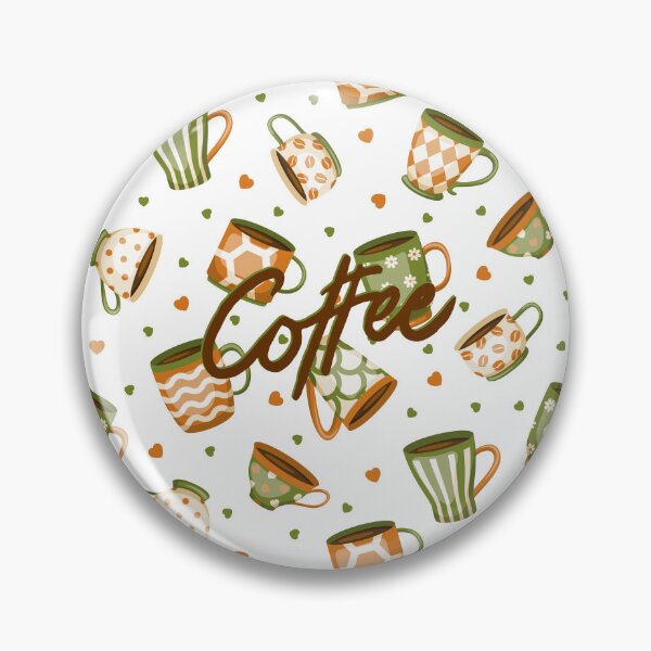 Item preview, Coffee Pattern (Green & Orange) designed and sold by TidyKitchenInc.