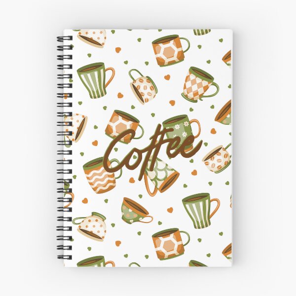 Item preview, Coffee Pattern (Green & Orange) designed and sold by TidyKitchenInc.