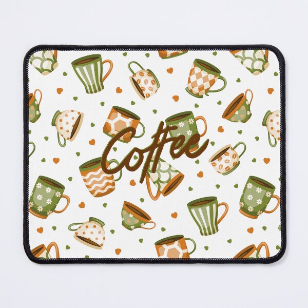 Item preview, Coffee Pattern (Green & Orange) designed and sold by TidyKitchenInc.