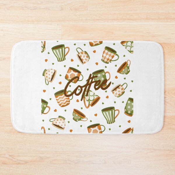 Item preview, Coffee Pattern (Green & Orange) designed and sold by TidyKitchenInc.