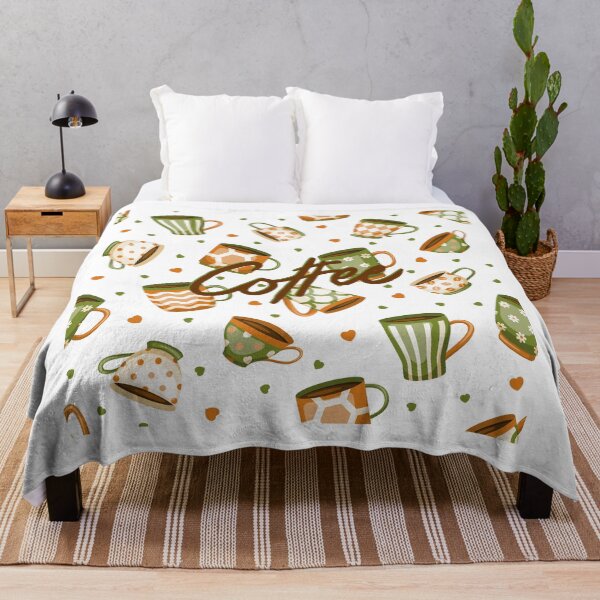 Item preview, Coffee Pattern (Green & Orange) designed and sold by TidyKitchenInc.