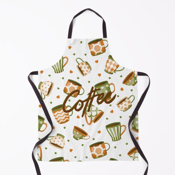 Item preview, Coffee Pattern (Green & Orange) designed and sold by TidyKitchenInc.